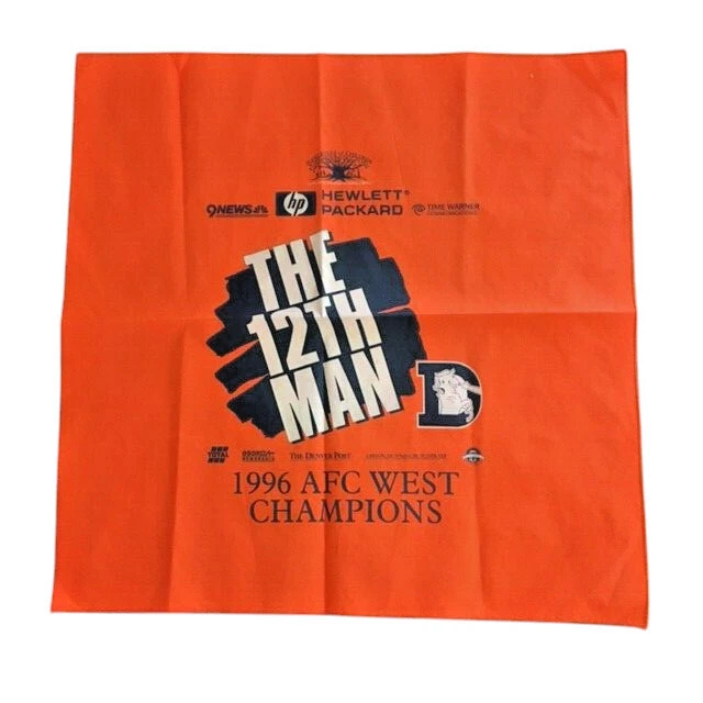 1996 Denver Broncos 12th Man Play-Off Rally Towel  AFC West Champions Colorado - Image 1 of 1