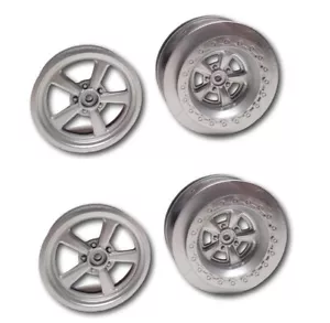 Lot de 4 roues avant et arrière 12 mm hexagonales peintes en argent sans préparation - Photo 1/1