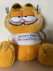 Peluche Garfield Vintage 1978 1981 Orange Cat I'm not FAT I'm UnderTall Jim Davies - Imagen 1 de 7