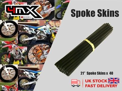 Protectores de radios de rueda negros 21" para Kawasaki KLX400 A1 KLX400 SR 03 Foto 1 de 2