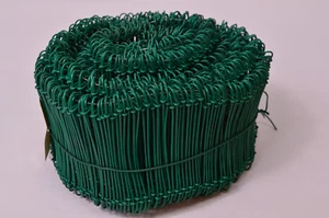 1000 X Drahtsackverschluss 1,4X120 mm Grün ummantelt Drahtverschluss Zaun Säcke - Bild 1 von 1