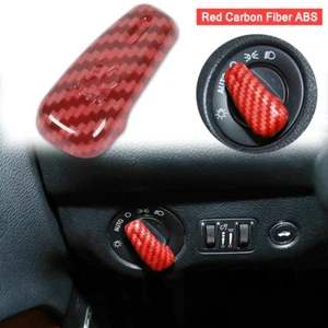 For Dodge Challenger 2015+/Charger2010+,Red Carbon Headlight Switch Control Trim - Foto 1 di 9