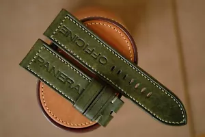 Green color strap for PAM Officine Panerai 24-22 (can change size) black buckle - Picture 1 of 6