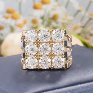 1.92 TCW Round Cut Moissanite Men's Engagement Ring In 14K Solid Yellow Gold - Picture 1 of 7