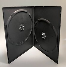 10 PCS NEW 7MM SLIM DOUBLE DVD CASE WITH SLEEVES, BLACK, PP-D7-B