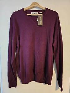 Black Brown 1826 Pullover Sweater MENS XLARGE DEEP HEATHER Knit Cotton MSRP $59 - Picture 1 of 4