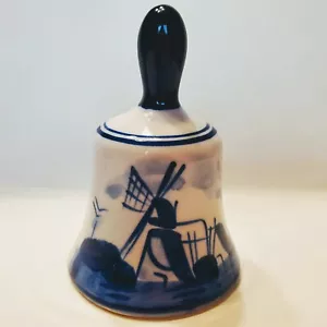 Delfter blau & weiß Windmühle Porzellan 3" Glocke handbemalt Made in Holland 829 - Bild 1 von 4