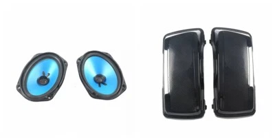 Tapas de alforja con altavoz doble de 6"x9" aptas para Harley Touring Electra Glide 94-13 Foto 1 de 4