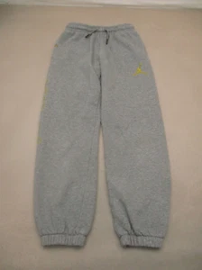 Air Jordan Size 10-12 YRS Boys Gray Cotton Blend Fleece Lined Jogger Pants 781 - Picture 1 of 10