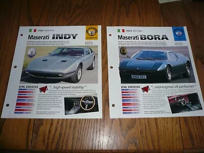1971 - 80 Maserati BORA 1969 - 74 INDY UNIQUE IMP BROCHURE - 2 for 1 - Image 1 of 4