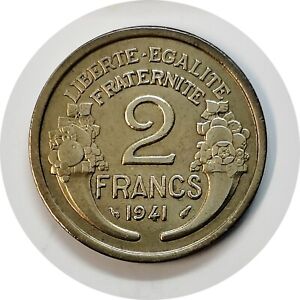 Monnaie France - 1941 -  2 Franc "MORLON" Cupro aluminium