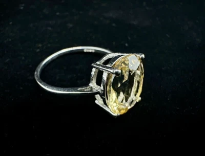 Anillo Citrino de Brasil 10x12mm Plata de Ley 925 Foto 1 de 4