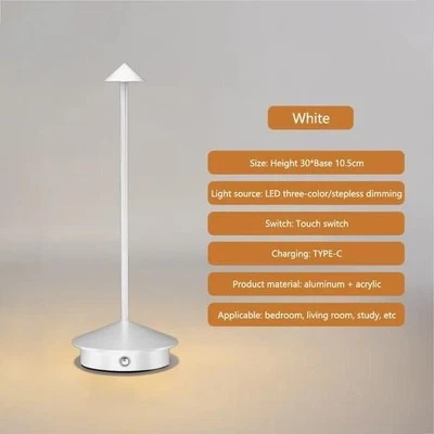 Rechargeable Table Lamp Creative Dining Touch Led Hotel Bar Coffee Pina Pro Tabl - Image 1 of 4