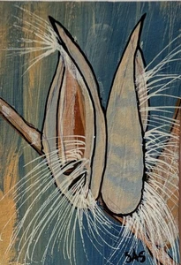 Tarjeta de arte ACEO original, botánica, acrílica, abstracta, arte externo, arte bruto - Imagen 1 de 4