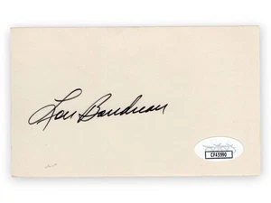 Lou Boudreau Signed Autographed 3X5 Index Card Indians Hall of Famer JSA CF45590 - Picture 1 of 2