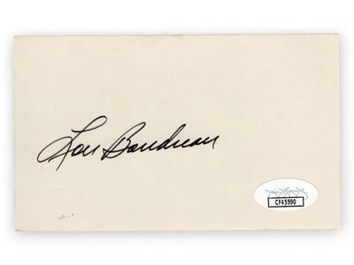 Lou Boudreau Signed Autographed 3X5 Index Card Indians Hall of Famer JSA CF45590 - Image 1 of 2