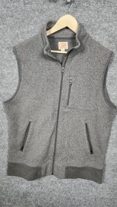 J Crew Weste Herren groß grau Strick Fleece durchgehender Reißverschluss Taschen Freizeit Schichtkleidung - Bild 1 von 11