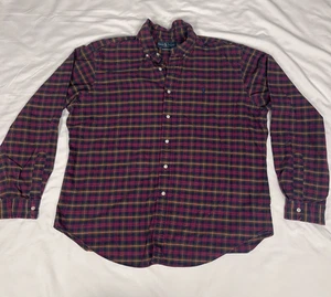 Camisa Ralph Lauren Calce Clásico XL Roja Verde A Cuadros Manga Larga Con Botones Para Hombre’s - Imagen 1 de 10