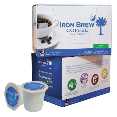 Iron Brew C-1Ct-12Dcfss Coffee, 100% Arabica, Pod, Decaffeinated, Ground, 4.8 — 第 1/1 张图片