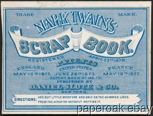 Original ca1880 Mark Twain's Scrap Book Label - Picture 1 of 1
