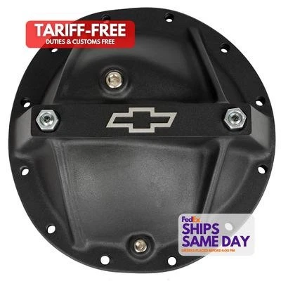 Proform 141-697, One Black Crinkle Aluminum Chevy Bowtie Rear End Cover Gm Fits  - Image 1 of 4