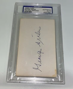 George Sisler Signed 3X5 Index Card PSA Encapsulated MVP HOF St. Louis Browns - Picture 1 of 4