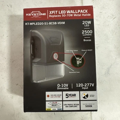 Paquete de pared LED delgado Keystone 20W fotocélula color seleccionar KT-WPLED20-S1-8CSB Foto 1 de 3