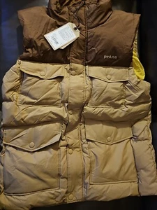 prAna gilet uomo full zip piumino d'anatra legno trail torba colorblock taglia L - Foto 1 di 5