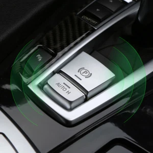 ABS Silver Car Handbrake Parking H Button Sticker Cover Decal For BMW X3 X4 X5 - Picture 1 of 12