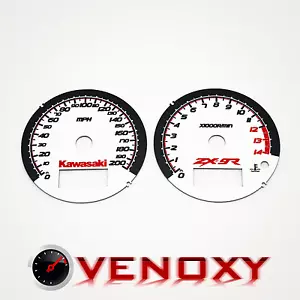 Kawasaki ZX-9R Ninja 900 2000-2003 MPH Aftermarket White Gauge Faces - Foto 1 di 1