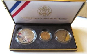 Monedas del Congreso de Estados Unidos 1989 - conjunto de 3 con certificado de autenticidad (S1) - Imagen 1 de 12