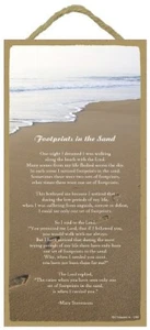 Footprints in the Sand poem inspirational positive NEW Wood Sign 10 "x 5" 647 - Picture 1 of 3