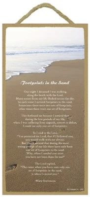 Footprints in the Sand poem inspirational positive NEW Wood Sign 10 "x 5" 647 - Image 1 of 3