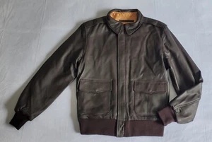 NWOT US ARMY AIR FORCE TYPE A-2 BROWN LEATHER BOMBER JACKET MEN'S SIZE 40 - Picture 1 of 17