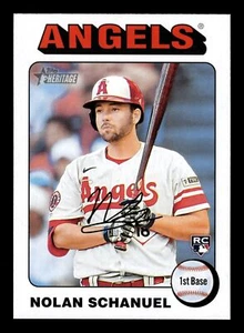 2024 Topps HERITAGE NOLAN SCHANUEL WHITE BORDER PARALLEL ANGELS RC #389 - Picture 1 of 2