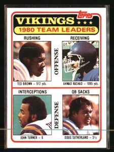 Ted Brown/Ahmad Rashad/John Turner/Doug Sutherland 1981 Topps #432 Football