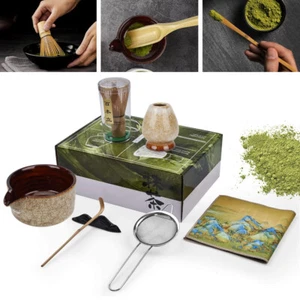 Bamboo Matcha Whisk Set Chasen Chashaku Matcha Whisk for Japanese Tea Ceremony - Picture 1 of 17
