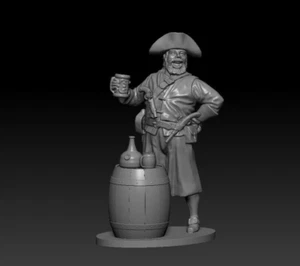 ⭐️ Soldados Pirata y Barril resina 3D sin pintar. Figura de acción 54 mm 1/32 ⭐️ - Imagen 1 de 4