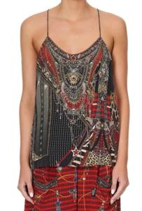 CAMILLA 'LONDON CALLING' Size XS T-Back Top Shoestring Straps - Picture 1 of 17