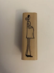 A Muse Art Stamps 2-3052C Expecting Mother Wood Mounted Rubber Stamp RS17 - Picture 1 of 5