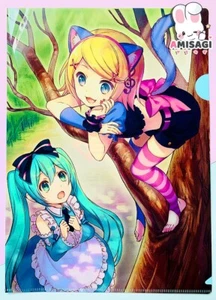 Vocaloid Wonderland Hatsune Miku & Rin Klarsichthülle Anime Manga Kawaii Japan - Bild 1 von 2