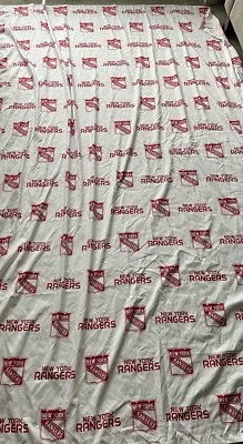 New York Rangers Flat Sheet For Twin White W Red Wording By Northwest NHL LIC - Image 1 of 4