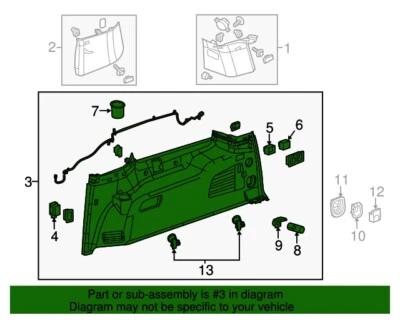 Panel de ajuste trasero derecho GMC YUKON XL 23407840 2015 2016 2017-2020 Foto 1 de 2