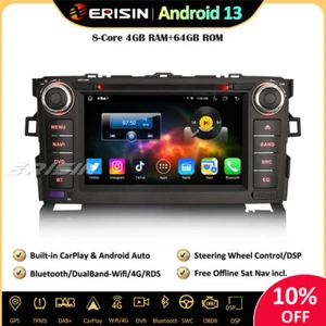 8-Core Android 14 Car Stereo Sat Nav Radio DAB+DVD CarPlay Wifi for Toyota Auris - Picture 1 of 19