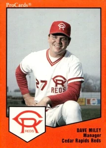 1989 ProCards Cedar Rapids Reds DAVE MILEY RC REDS MANAGER - Foto 1 di 2