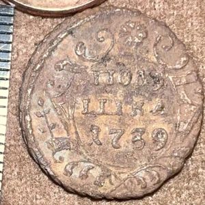 1739 POLUSHKA OLD RUSSIAN IMPERIAL COIN ORIGINAL. Quinn Anna.  Not Cleaned - Picture 1 of 3