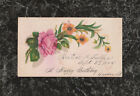Small 1885 Victorian Era Birthday Card for 4 Year Old Mertice A Fuller 3.75x2