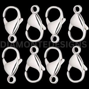 10mm - Silver Plated Lobster Clasps Jewellery Findings Trigger Clasps UK SELLER - Picture 1 of 1