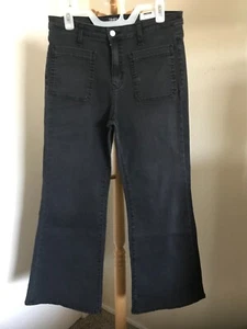 Time and Tru Women's Size 12 High Rise Black Flared Legs Denim Pants - Picture 1 of 10