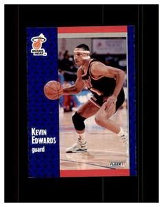 1991-92 Fleer Miami Heat Basketball Card #108 Kevin Edwards